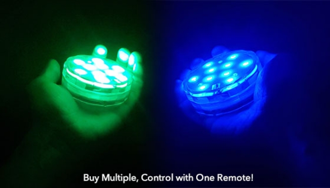 4-Pack Waterproof Color-Changing LED Lights with Remote Control