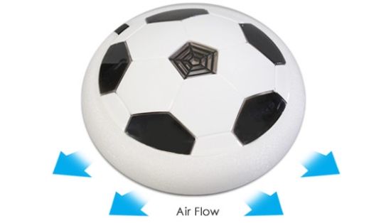 Tell the kids it's alright to play ball in the house! The incredible Hover Soccer ball floats on a cushion of air instead of rolling for a cool new twist on the classic game. Soft foam cushions bounce off walls and furniture without leaving a mark. Requires 4 AA batteries, which are NOT included.