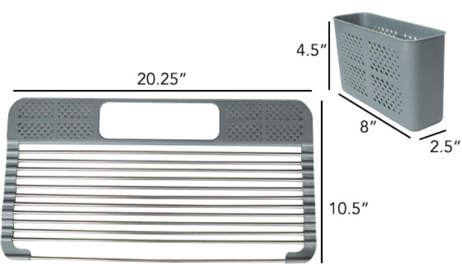 Picture 2 of Deluxe Over-the-Sink Dish Drying Rack with Removable Cutlery Holder