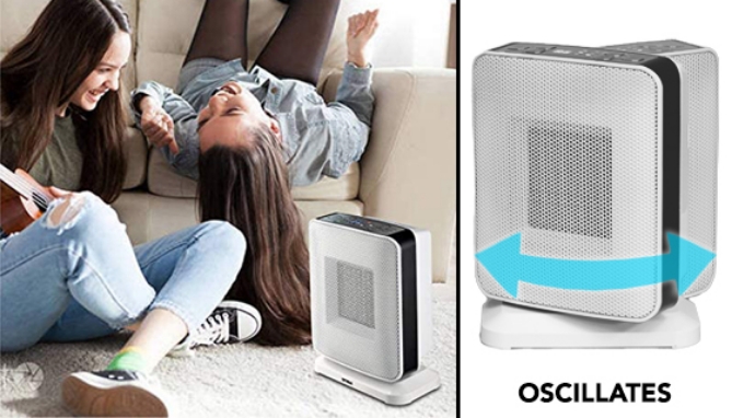 Picture 2 of Oscillating Ceramic Digital Space Heater by Sharper Image