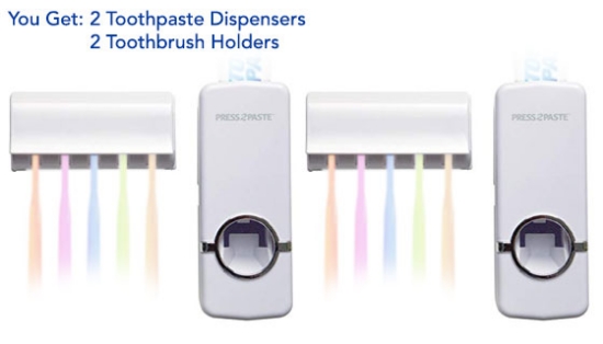 <strong><em>You're not getting one kit... you're getting TWO KITS for this LOW PRICE!</em></strong>

Here's an item that every bathroom should have! This awesome Toothpaste Dispenser will also hold up to five toothbrushes too!