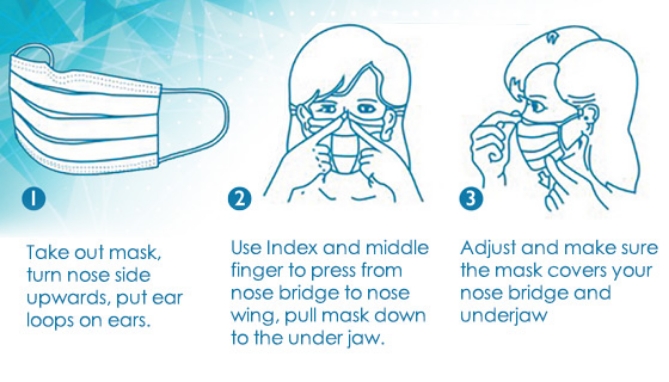 Picture 2 of 3-Layer Non-Medical (Disposable) Face Masks, 50 Count