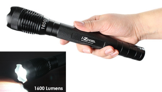 Here is one of the brightest flashlights we have ever carried! It's a Military Grade Flashlight w/5 Beam Settings, and at its brightest setting, it dishes out 1600 Lumens.