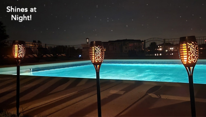 Picture 3 of Dancing Flame Tiki Torch (Solar Powered) 6-Pack