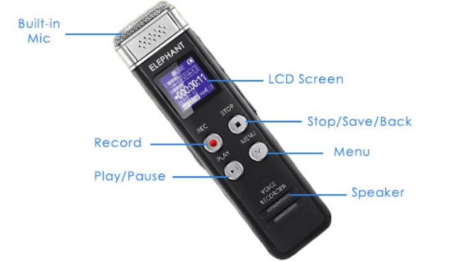 Picture 2 of 4GB Elephant Digital Sound Recorder
