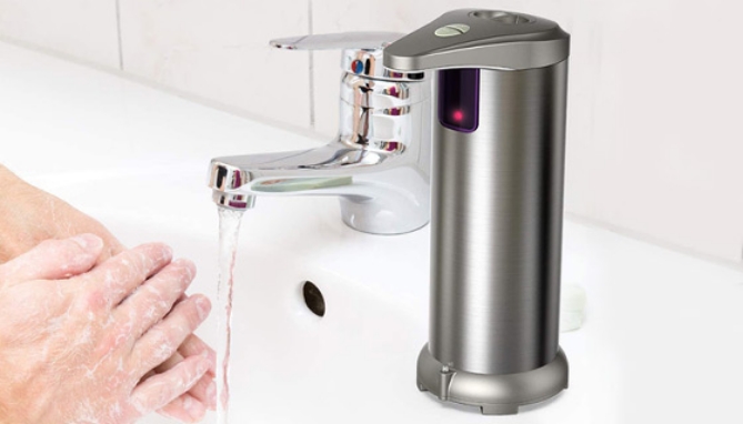 Picture 3 of Stainless Steel Hands-Free XL Soap Dispenser