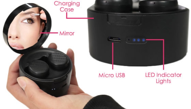 Picture 3 of True Wireless Earbud Compact Designer Mirror