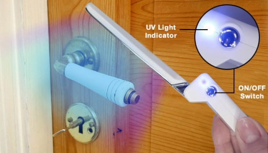 This handheld sanitizing wand uses powerful ultraviolet light (UV-C) to disinfect any surface in seconds. It's the safe, eco-friendly, and effective way to kill 99.99% of germs! No chemicals, sprays, or wipes needed.