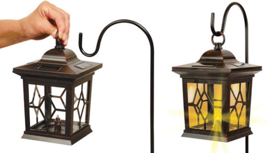 Here's our new favorite outdoor lighting decoration, it's called The Flickering Candle Light Solar Lantern!