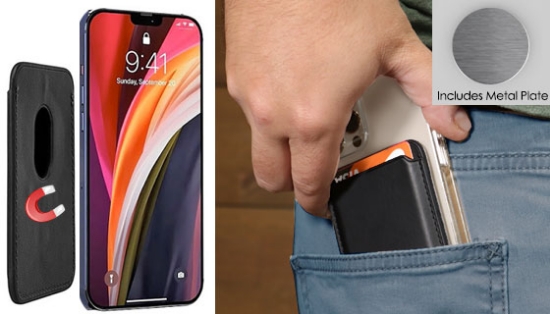 Bulky wallet? Make the switch to the Slim Magnetic Credit Card Phone Wallet! This phone wallet was designed after the iPhone MagSafe Wallets but it's way more affordable and just as sleek.