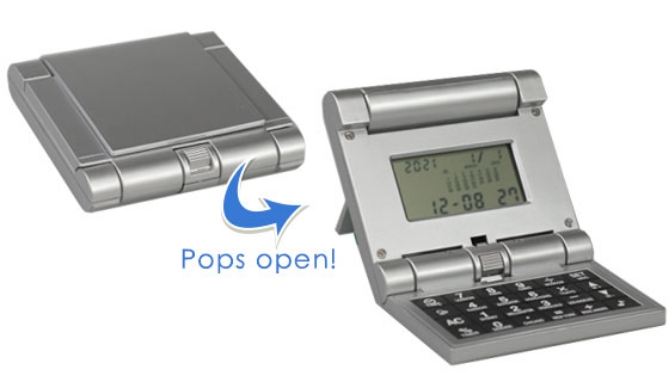 Picture 2 of Flip Open Multi-Function Clock W/ Calculator