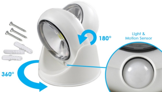 New & Improved, this versatile, fully-adjustable COB LED Light is not only motion-activated, but also features a light sensor. It only turns on at night when you need it!