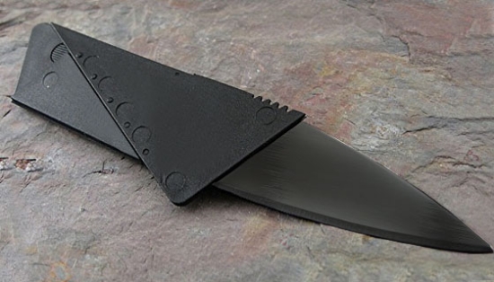The Micro Credit Card Folding Knife is an amazingly portable knife that folds up to fit right in your wallet! At only 2.5mm thick, it's just the size of a credit card.