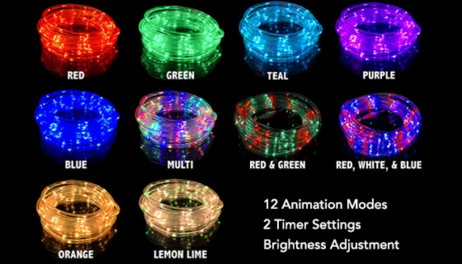 Picture 2 of 100 LED Indoor/Outdoor Color Changing Rope Lights w/ Remote