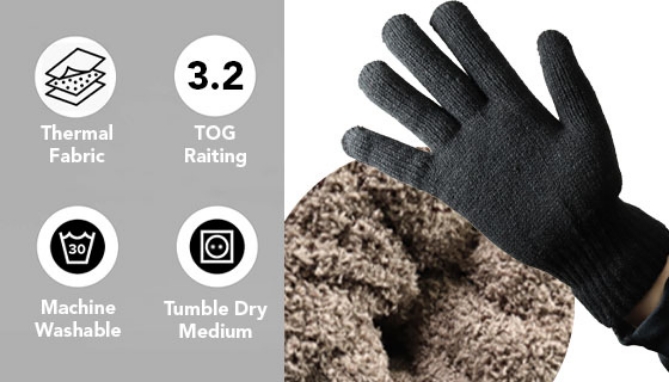 Heat Trendz Thermal Gloves - 3.2 Tog Warmth Rating