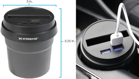 Turn your car into an all-in-one charging station with the USB Car Charger. Simply plug the DC power cord into your cigarette lighter socket, and now you've got 3 USB ports to charge up your smartphones, tablets, and other devices. It even charges an iPad!