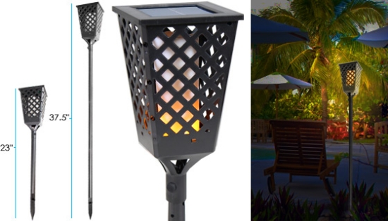 These Dancing Solar Flame Torch Lights cast a safe, soft, mood-enhancing realistic flame. The secret is in the advanced circuitry built inside the lantern that control the LED light strips to give it the natural dancing flame effect.