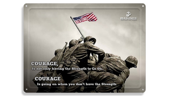Picture 2 of Vintage Marines Raising The Flag On Iwo Jima Metal Sign