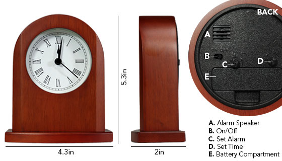 Sweda Rosewood Dome Clock - PulseTV