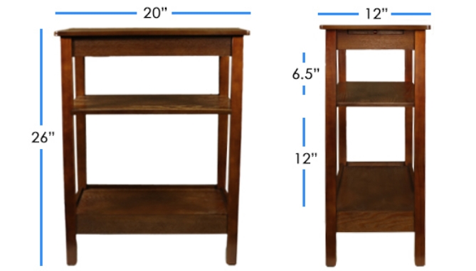 Picture 2 of Mahogany Colored Wooden Side, End and Accent Table