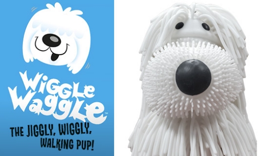 You've never seen anything cuter: this wiggly pup walks and barks, and his rubber-string &quot;fur&quot; jiggles when he moves!