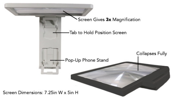 Collapsible Mobile Device Magnifier Screen