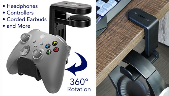 Picture 2 of Swiveling Headphone Mount Desk Clamp