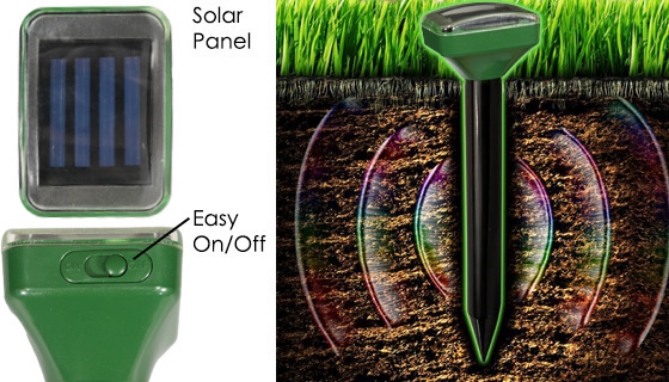 P7945 Solar Mole and Gopher Repelling Ground Stake