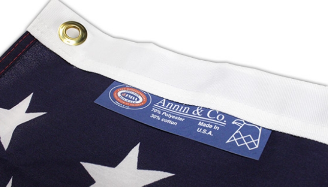 Picture 2 of Full Size 3x5 American Flag (Screen Printed)- Made in the USA