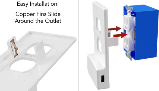 The unique, low-profile design keeps both outlets available for other items you need to power. And you can use both USB charging ports simultaneously!