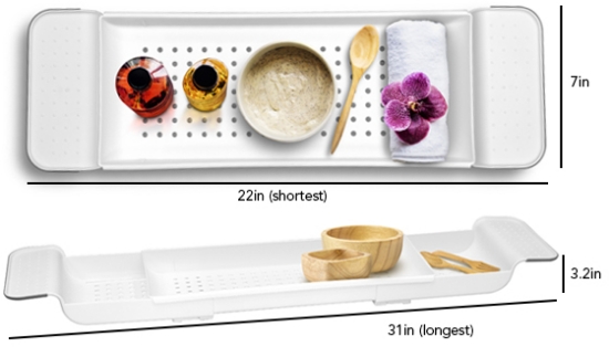 Extendable Bathtub Caddy and Organizer by FineLife Products