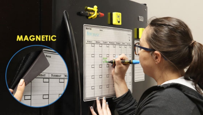 Picture 4 of ErasableMe Magnetic Dry Erase Monthly Calendar Kit