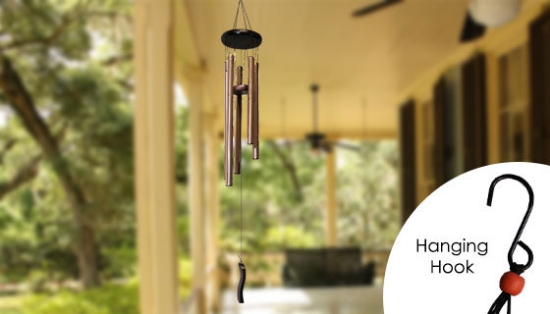 Add a sense of tranquility and relaxation to your home with our Garden Wind Chime. People have been using wind chimes for thousands of years. In ancient Rome they were believed to bring good fortune, and in the Far East wind chimes were hung around temples and palaces to ward off malevolent spirits.