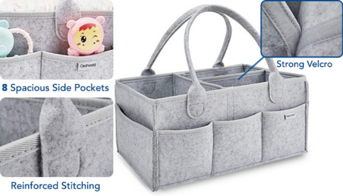 This Pocket Organizer helps to store all of your important items in up to three partitioned compartments and eight pockets. The partitions can be totally removed for larger items or arranged in a two-compartment setup.