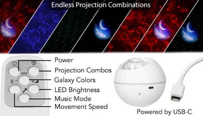 Picture 5 of Galaxy Star Projector Light: Explore the Cosmos in Your Own Home