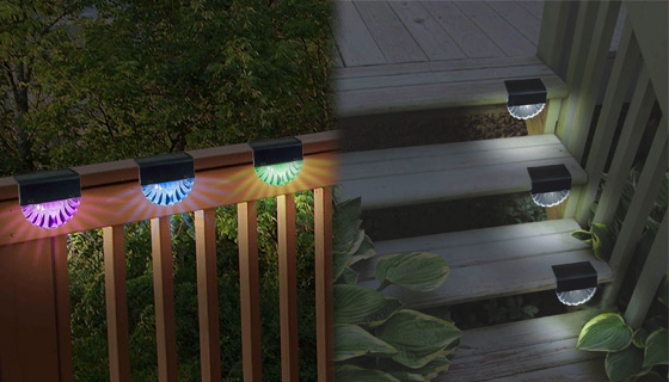 Picture 2 of Solar Color-Changing Deck Lights - Set of 3