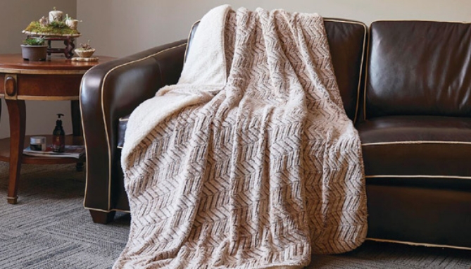 Picture 2 of Luxury Faux Mink Sherpa Large Throw