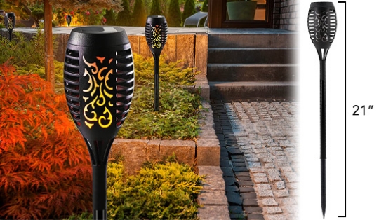 Dancing Flame Tiki Torch (Solar Powered) 6-Pack