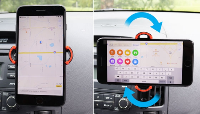 This handy phone holder keeps your smartphone both accessible and visible while you're on the road so that you can operate your playlist, answer calls and use your GPS without holding your phone in your hand.