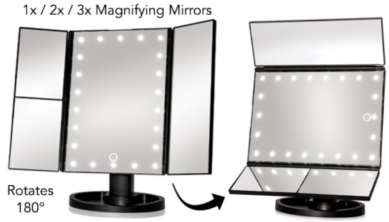 Picture Perfect Light-Up Tri-Fold Beauty Mirror