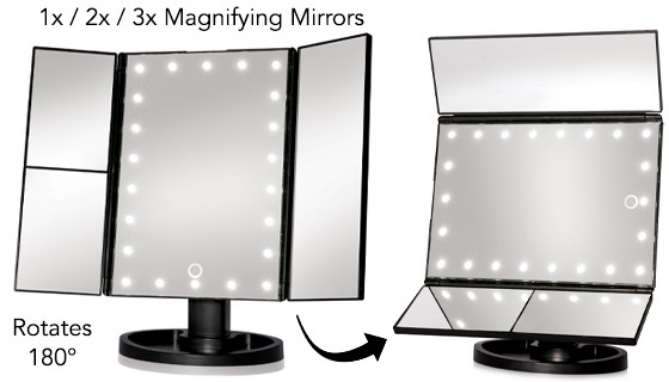 Picture 2 of Picture Perfect Light-Up Tri-Fold Beauty Mirror