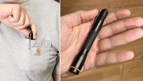 This compact pen light may be small, but it's slim profile hides an exceptionally bright flashlight! Small enough to slide into any pocket, it produces an impressive 200 lumens with just the push of the thumb switch.