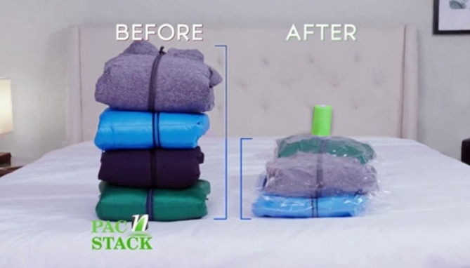 Picture 3 of Pac N Stack Vacuum Air-Tight Storage Bags with Cordless Pump