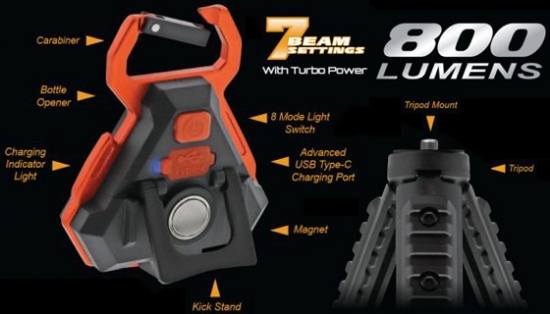 Rechargeable Do It All Light - 800 Lumens of Brightness