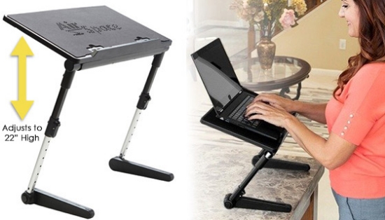 Whether you're riding in a car, laying in bed, or sitting on the couch or floor, the Air Space Adjustable Laptop Desk will keep you comfy and productive for hours on end. It's fully adjustable so there's no more neck or back straining and you won't struggle to find a comfortable work position.
