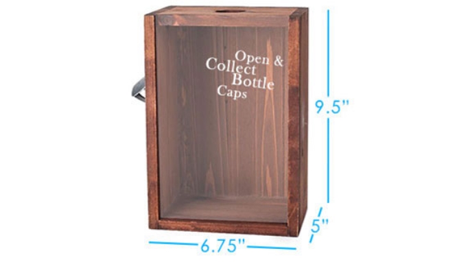 Picture 2 of Rustic Wooden Bottle Opener and Cap Collector
