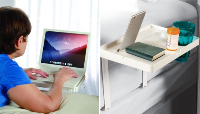 Picture 2 of Instant Bedside Table with Device Cradle and Cupholder