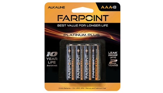 Farpoint Alkaline Premium Plus AAA Batteries - 8-Pack