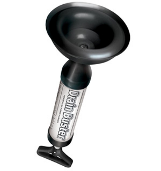Clear away tough clogs with the drain buster power plunger! Its patented plunger design adds extra suction that loosens compressed debris in pipes, toilets, bathtubs, showers, sinks and more.
