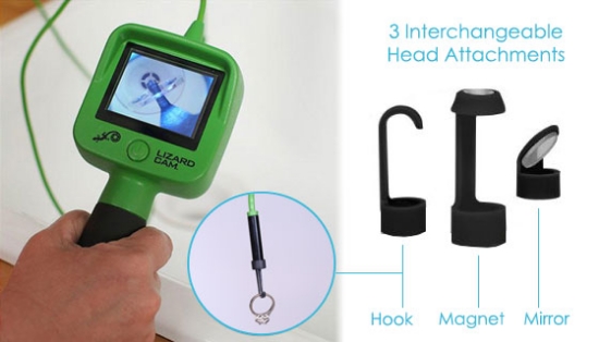 This amazing camera has the unique ability to probe areas invisible to the naked eye. It features a live-feed camera at the end of a flexible, 4ft. cord that streams footage directly to the handle-mounted LCD screen.